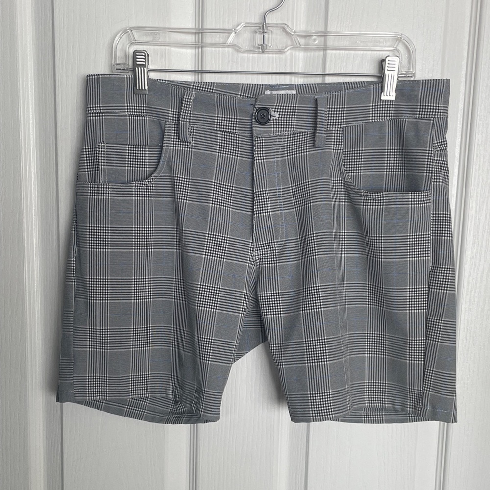 LASC - Black, White and Blue Plaid Shorts